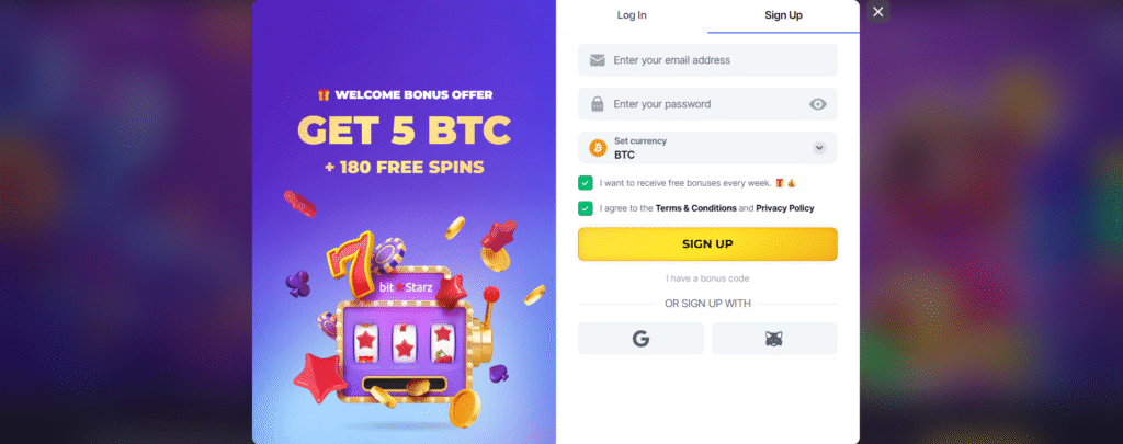 bitstarz casino sign up